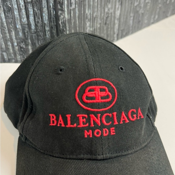 SOLD❣️Authentic Balenciaga BB Mode Cap Baseball Hat in Black & Red - Picture 8 of 12